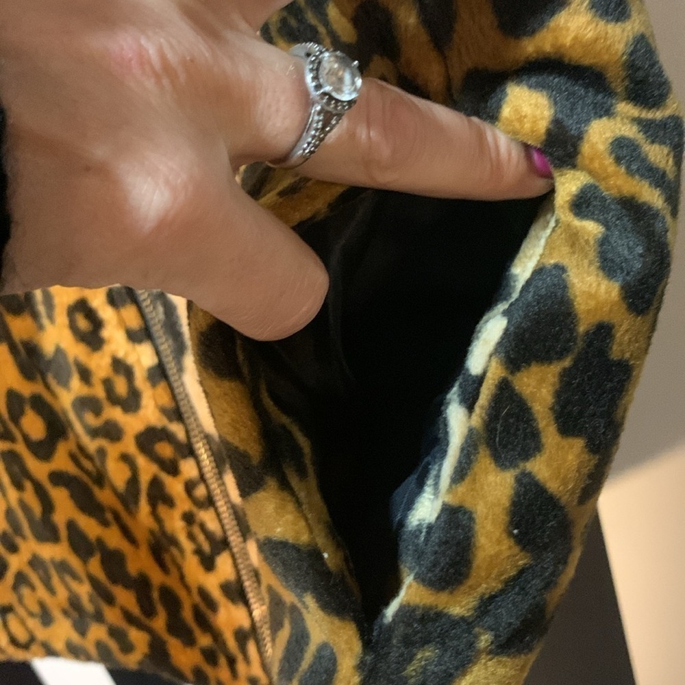 Vintage Reversible Black/Leopard Print Winter Puffy Vest 90s y2k Aesthetic Small - Picture 4 of 14
